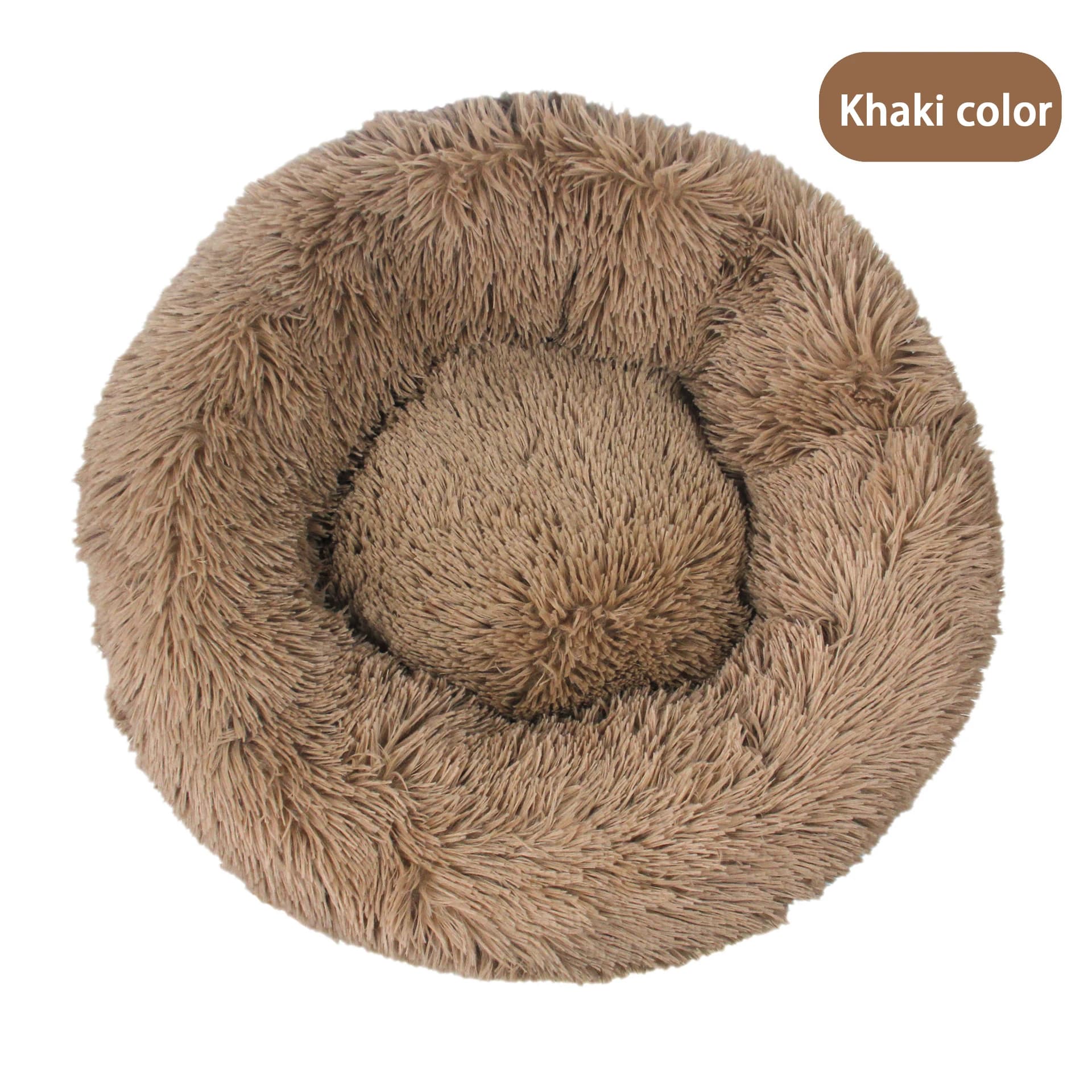 Furry pet bed - round cat bed and dog bed - soft and fluffy pet bed - ideal sleeping companion for kittens and puppies