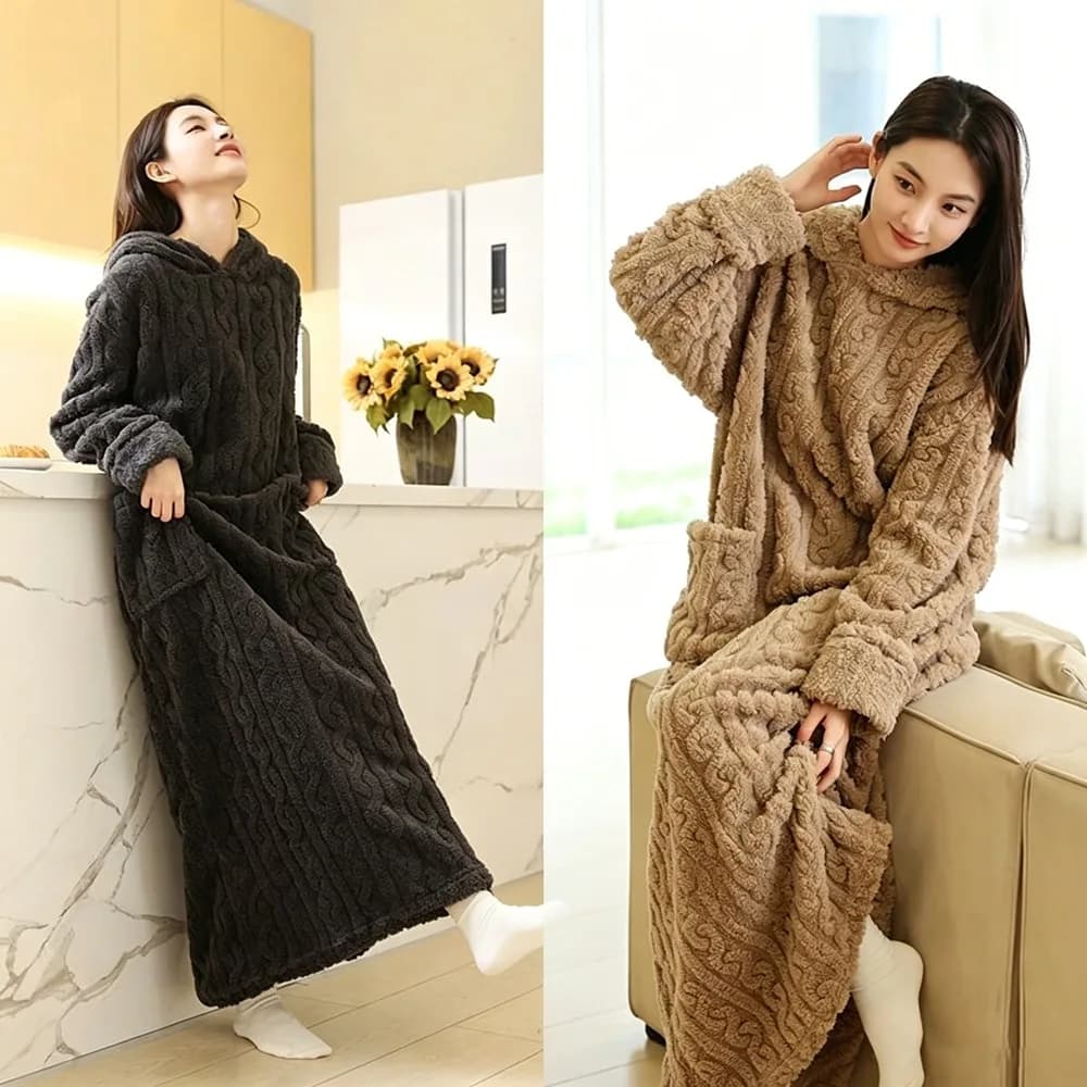 Hooded Coral Fleece Nightgown