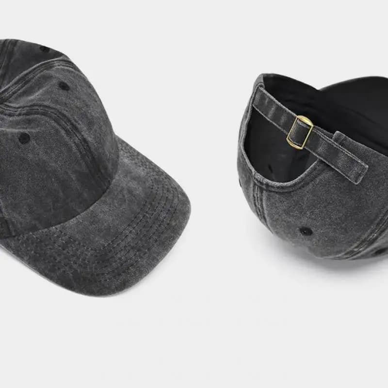 Washed Cotton Snapback Baseball Cap