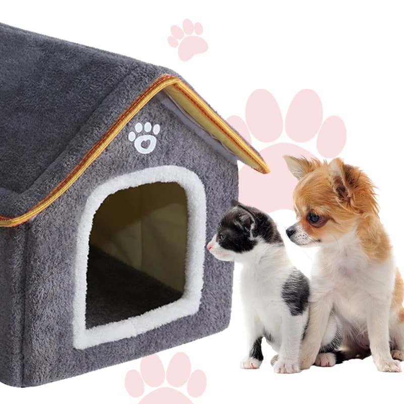 Small Pet Cave House with Removable Cushion