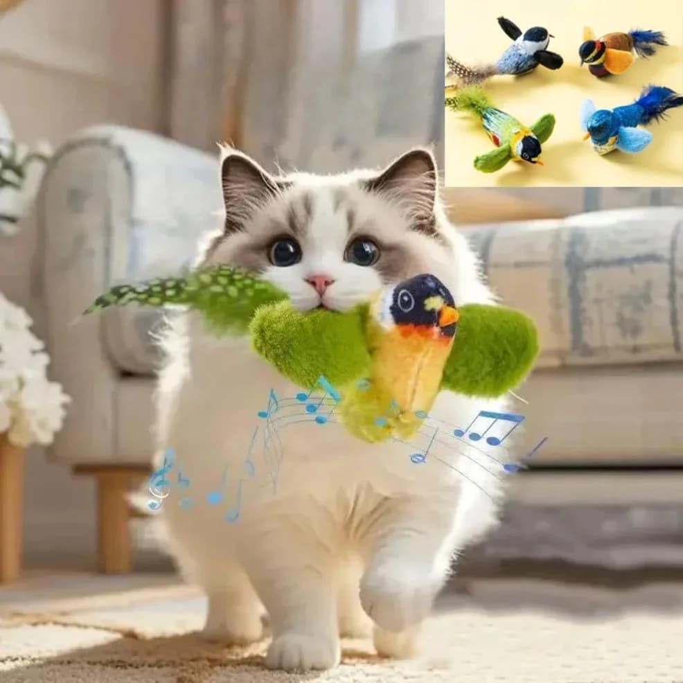 Interactive Bird Cat Toy With Catnip
