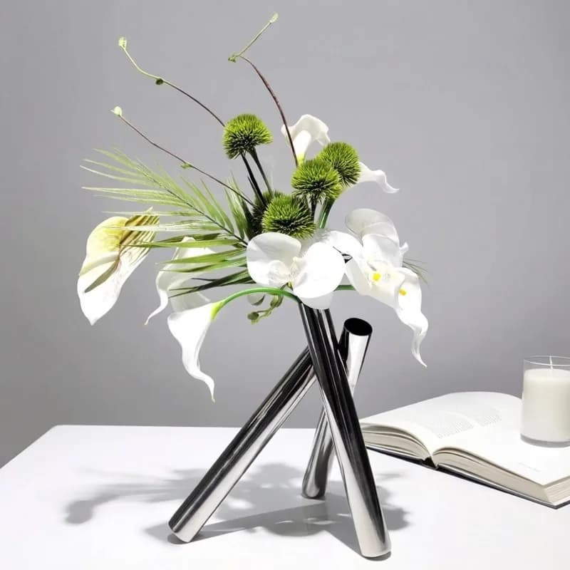 Geometric Cross Stainless Steel Vase