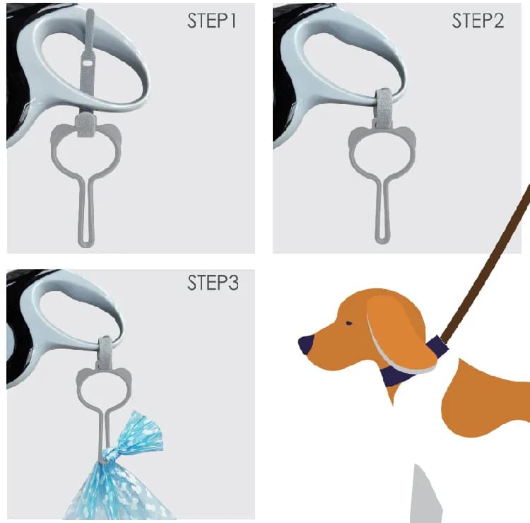 Dog Poop Bag Dispenser Leash Clip
