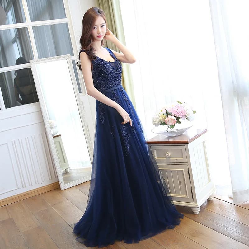 Backless Lace Evening Dress