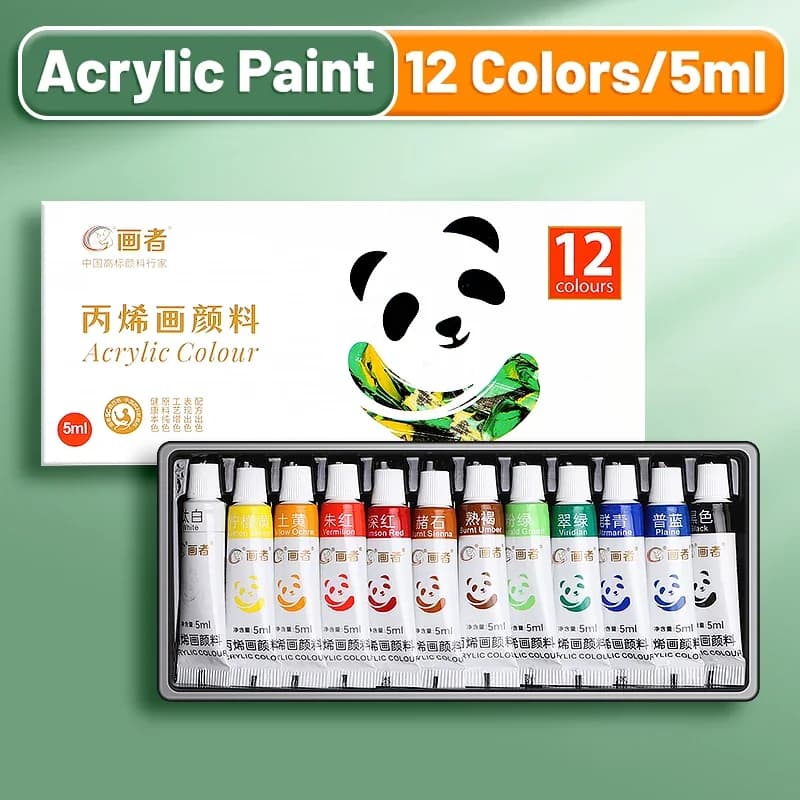 Acrylic Paint Set 12/24 Colors Professional Grade
