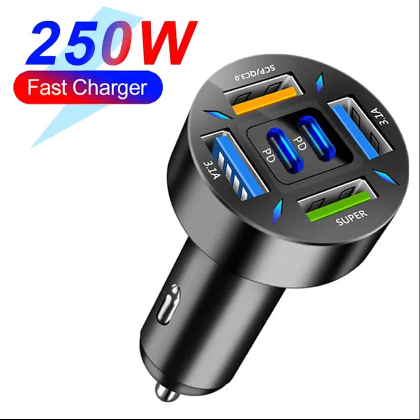 250W PD Car Charger with Digital Display