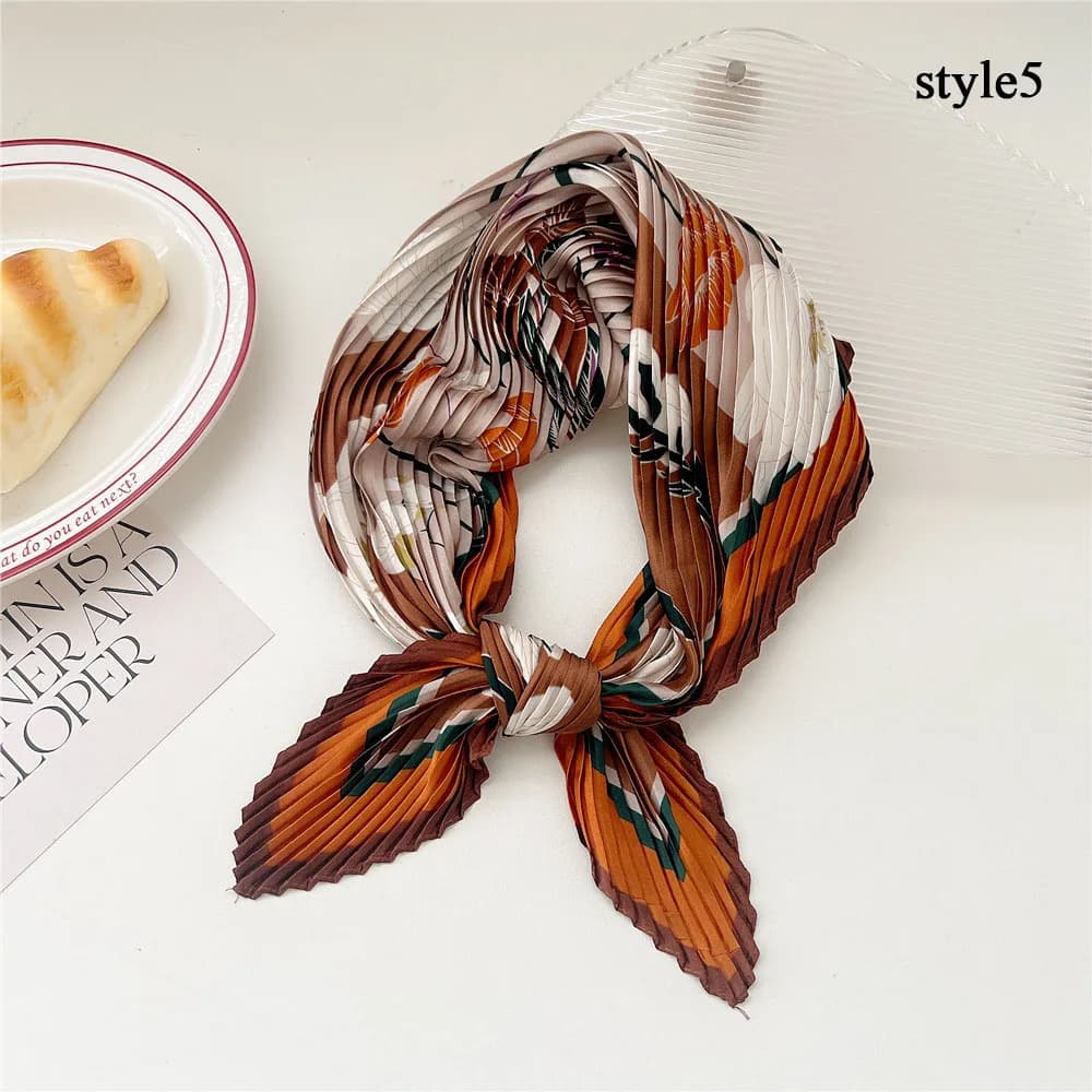 Fold Square Scarf Women Spring Summer Fashion Bandanas Bag Hat Head Hair Shawl Wraps Elegant Lightweight Luxury Hair Accessories