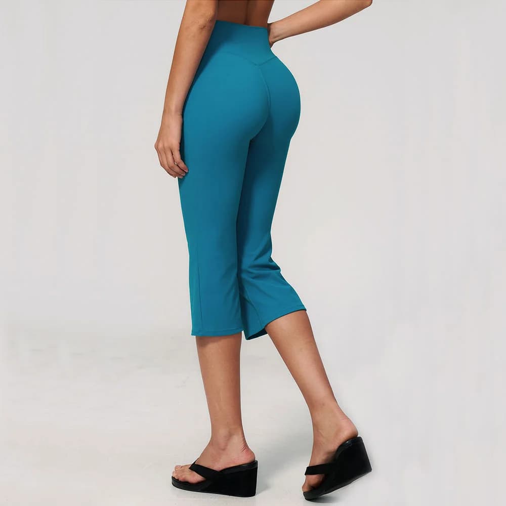 High-Waist Wide-Leg Yoga Capri Pants