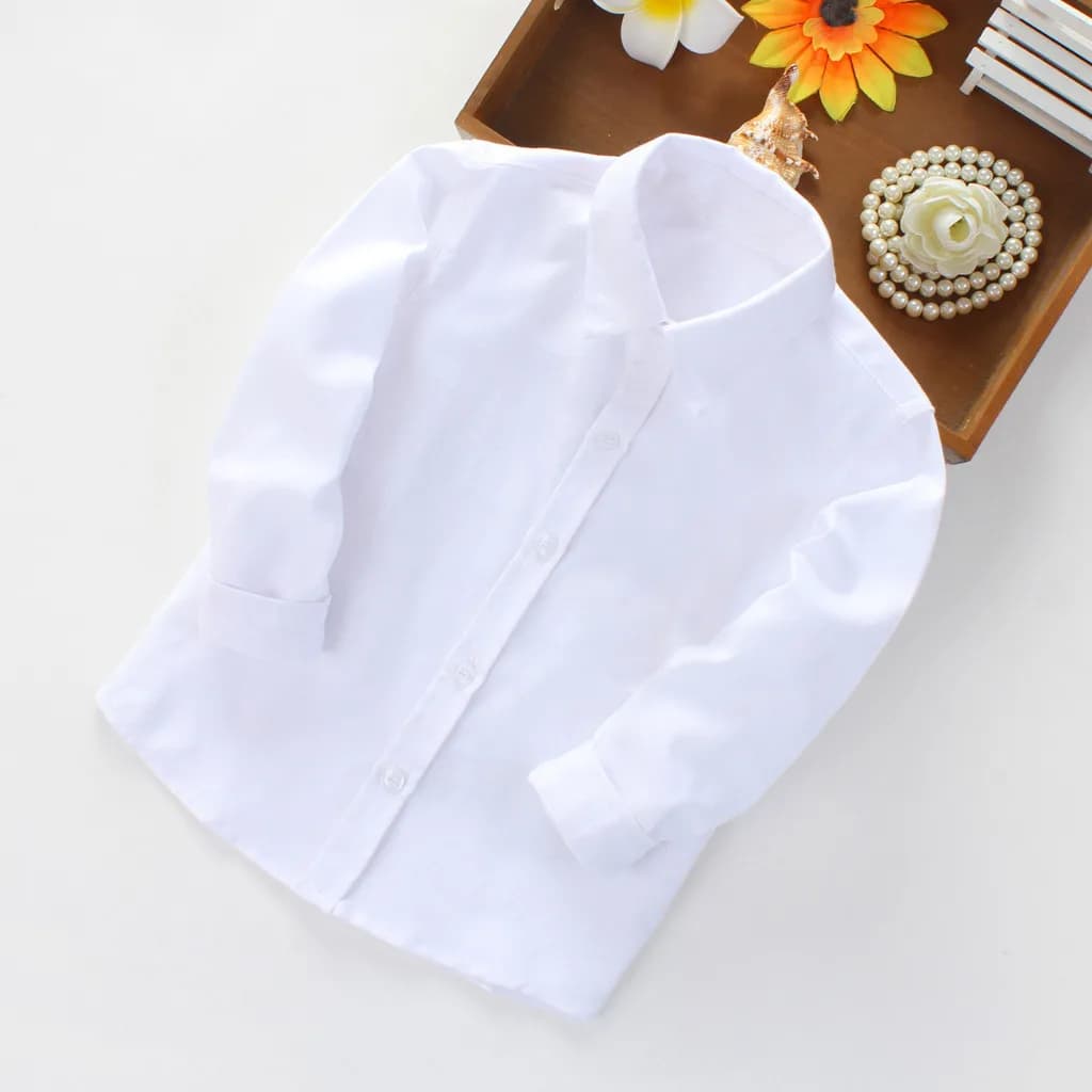 White Cotton Polo Shirt for Boys