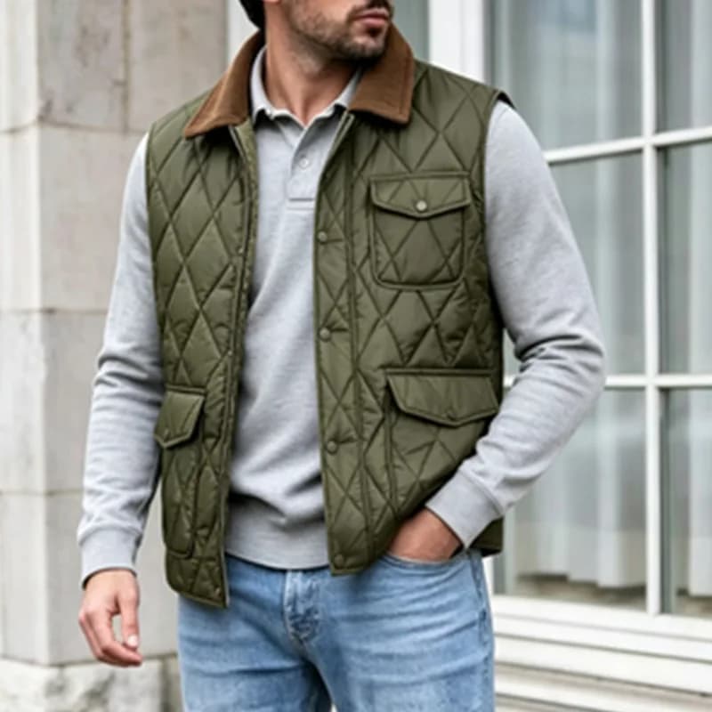 Men's Sleeveless Cotton-Padded Vest