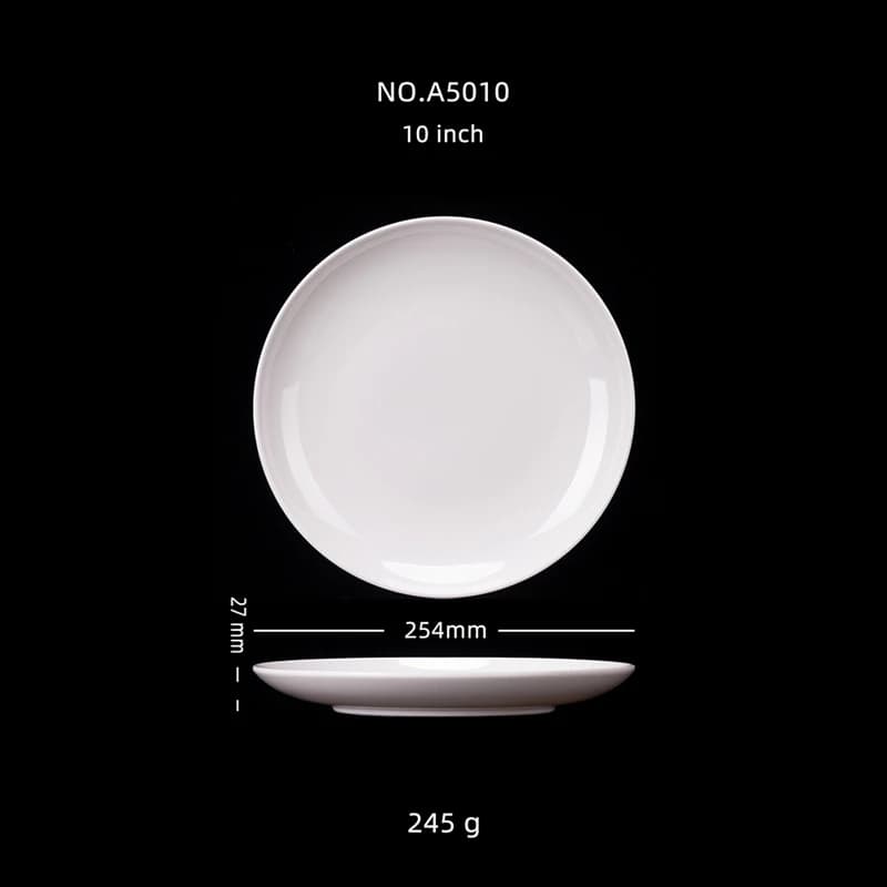 Round Melamine Dinner Plates White 8-14 Inch