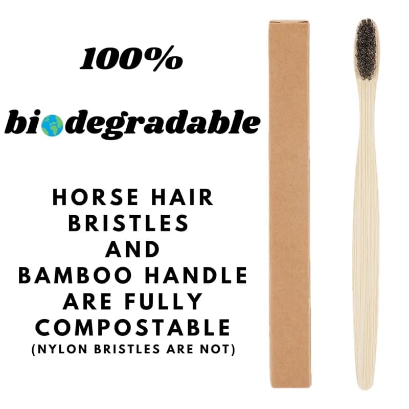 Bamboo Toothbrush with Natural Horse Bristles