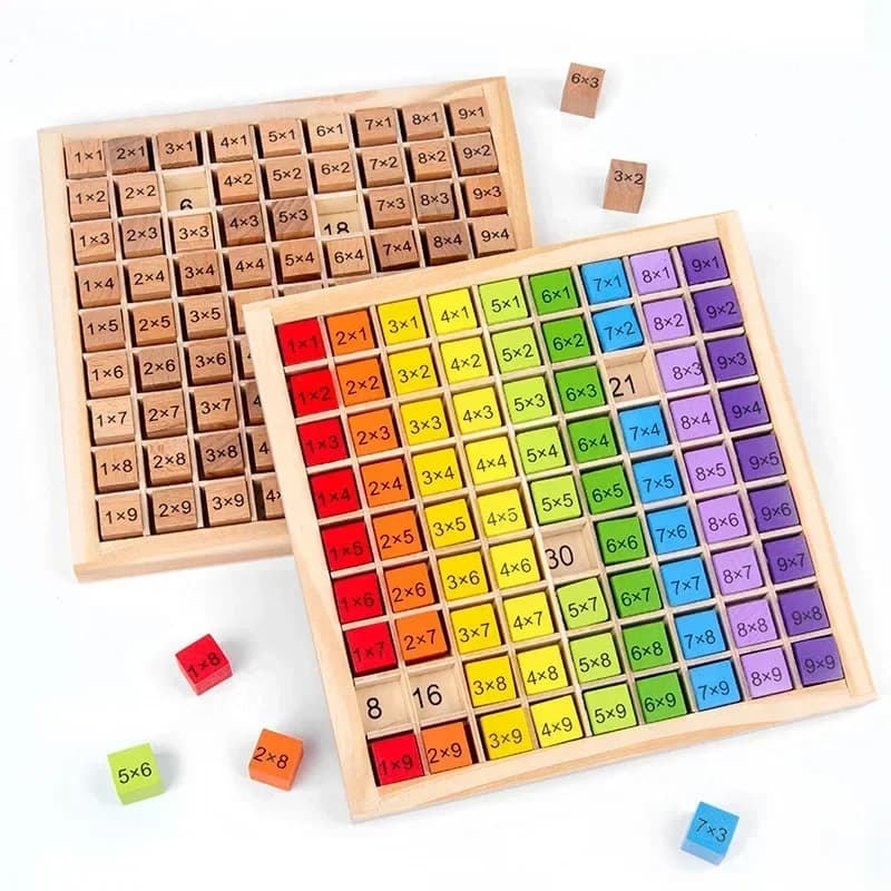 Wooden Multiplication Table Math Learning Toy