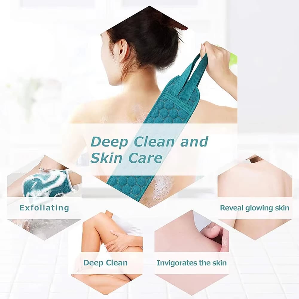 Exfoliating Body Wash Set with Back Scrubber