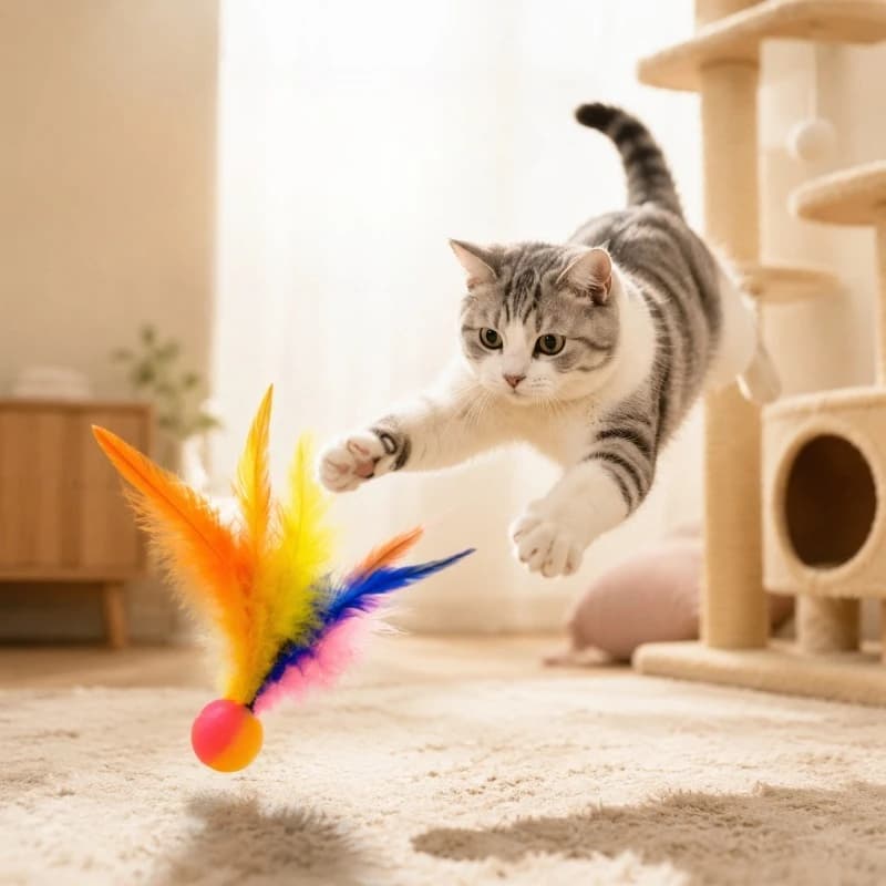 Cat Toy Interactive Ball Toy Pet Supplies Automatic Rolling Ball Cat Interactive Ball Toys Elastic Bouncy Cat Ball Toys