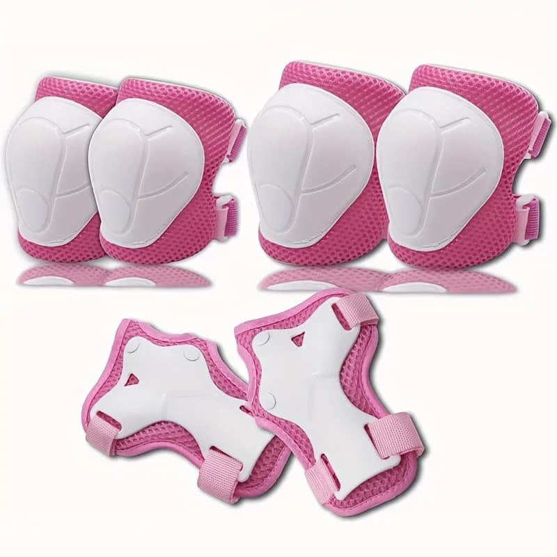 6pcs Kids' Sports Protective Gear Set for Ages 3-8 - Knee Pads, Elbow Guards, Durable PE Material, Shock Absorbent