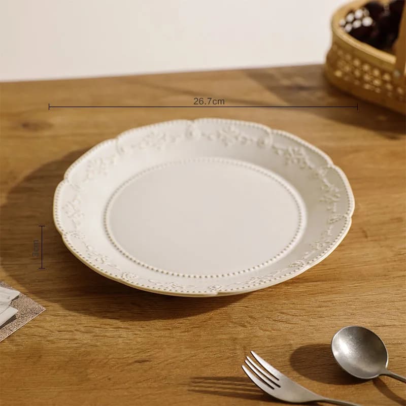 Baroque Vintage Ceramic Dinner Plates Set