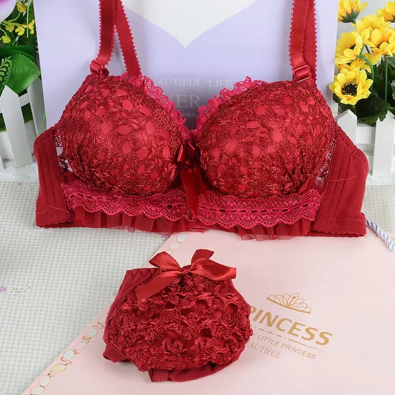 Lace Push-Up Bra and Panty Set