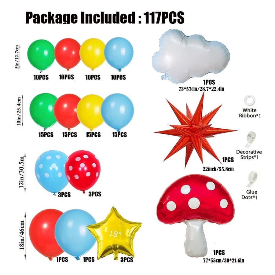 Cartoon Balloon Arch Kit with Decorative Shapes