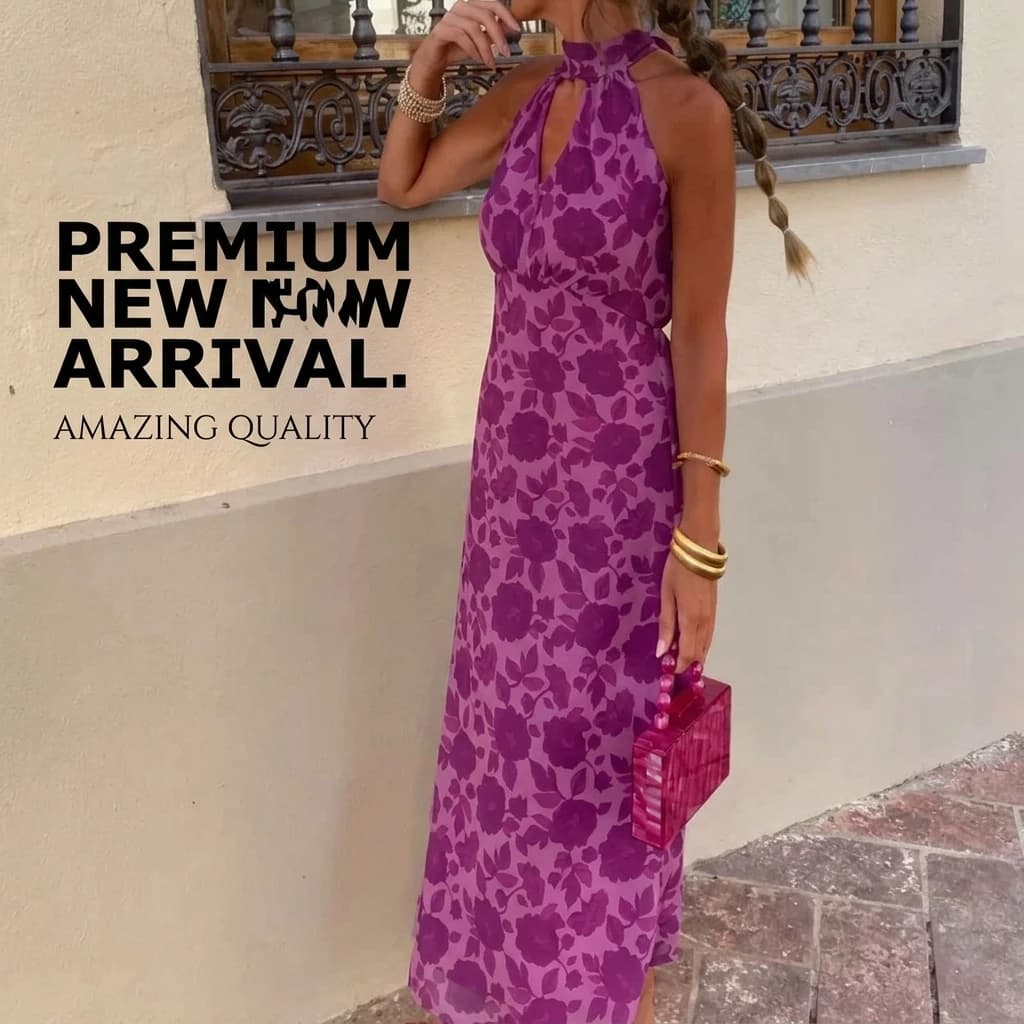 Floral Halter Maxi Dress