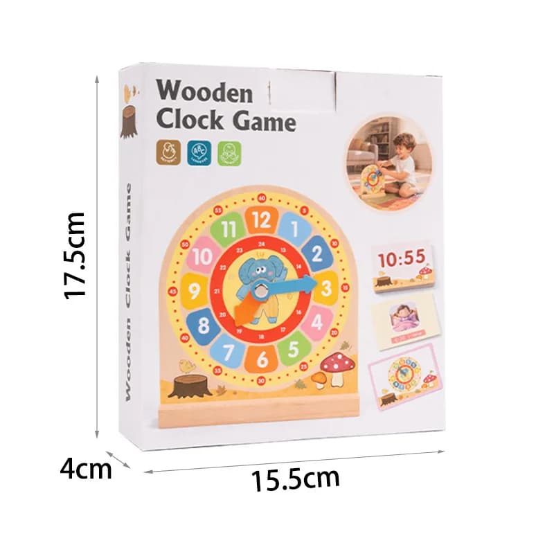 Kids Educational Learning Toys Wood Clock Game for Children To Learn Reading Time Early Teaching Aids Basic Skill Practice