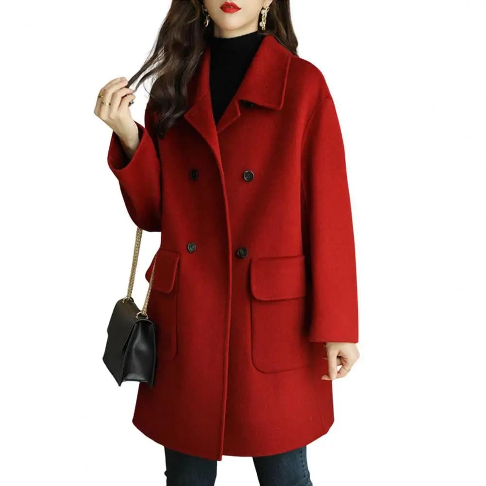 Women's Mid-Length Polyester Coat
