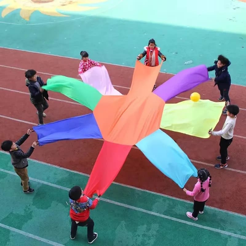 Rainbow Octagonal Play Parachute