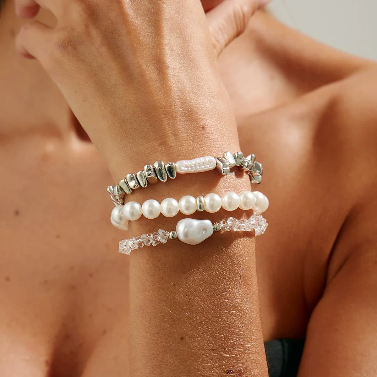 Vintage Pearl Bead Chain Bracelet