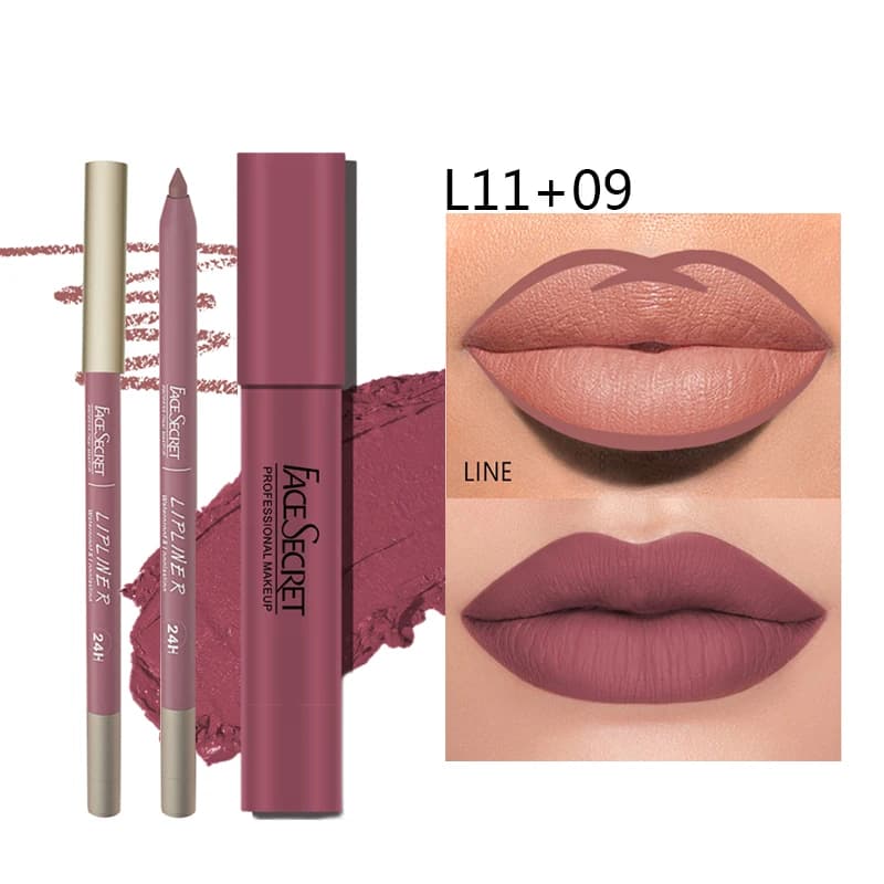 Matte Lipliner and Lipstick Set
