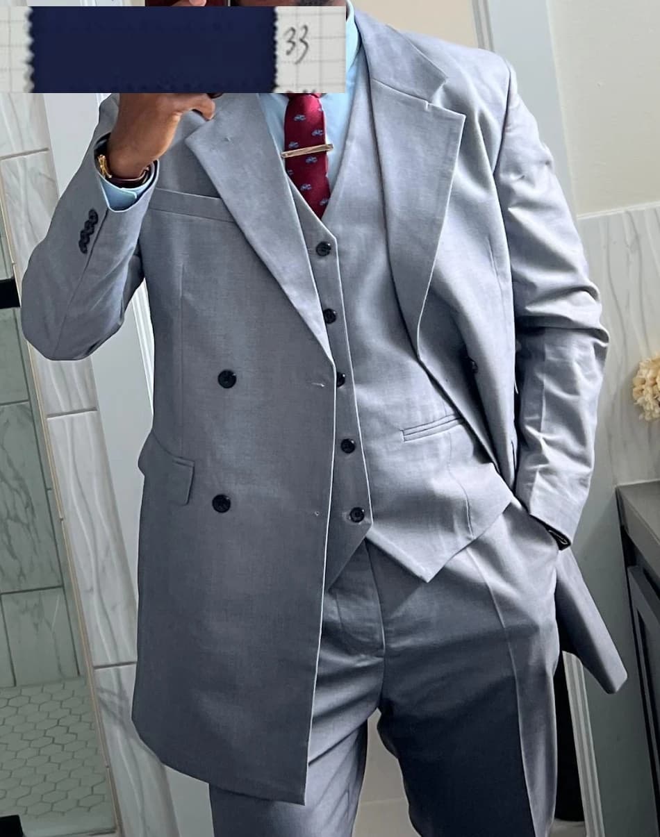 Men's Slim Fit Three-Piece Suit with Vest