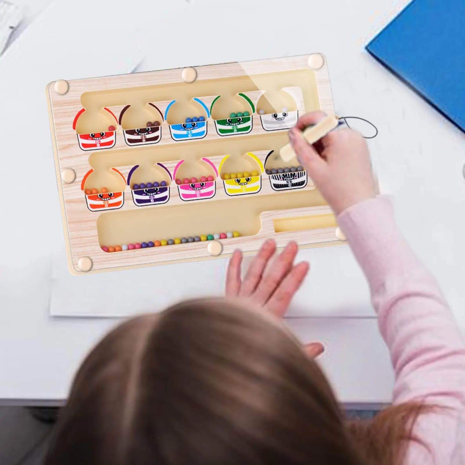 Magnetic Color and Number Maze Puzzle Board