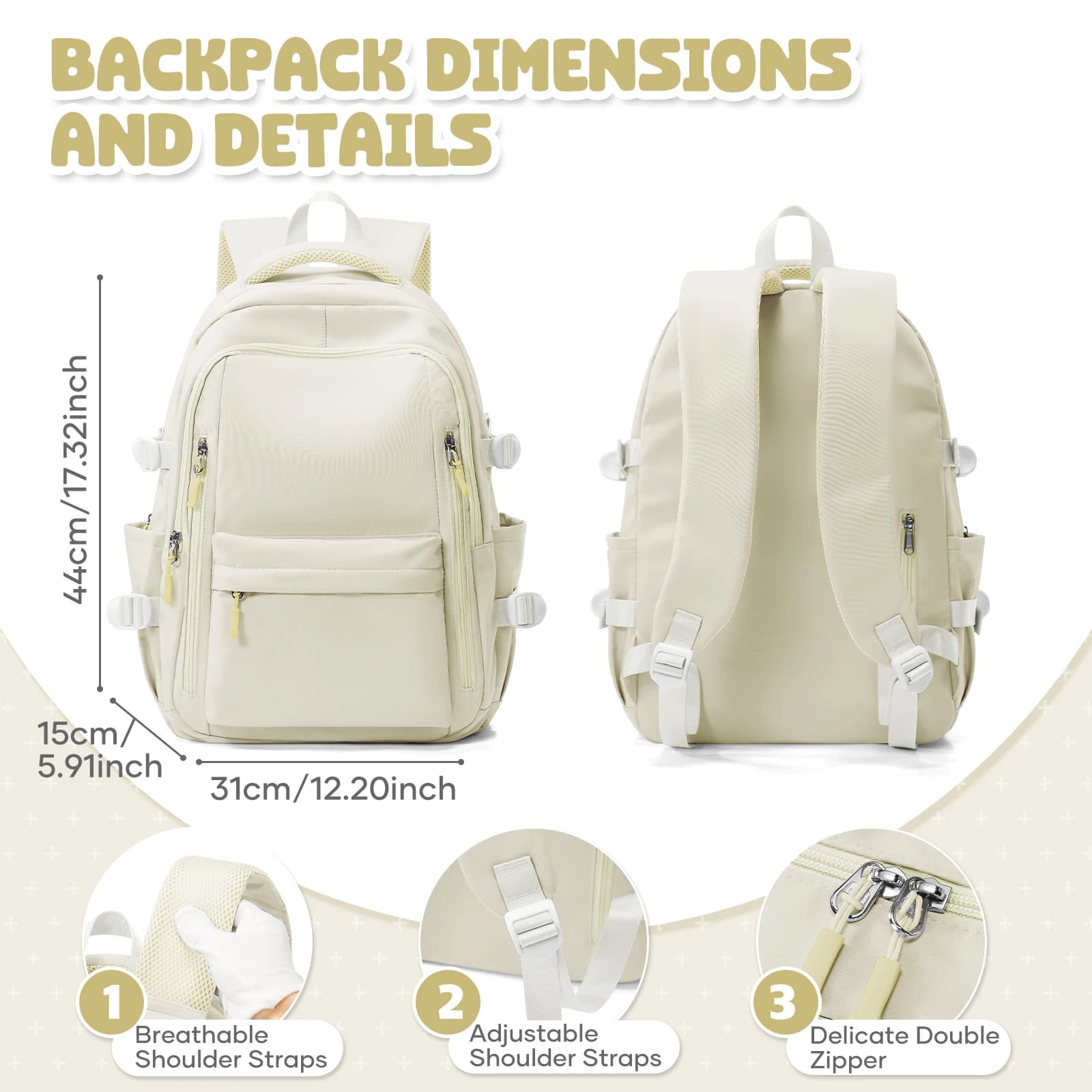 High Capacity Water Resistant School Daypack