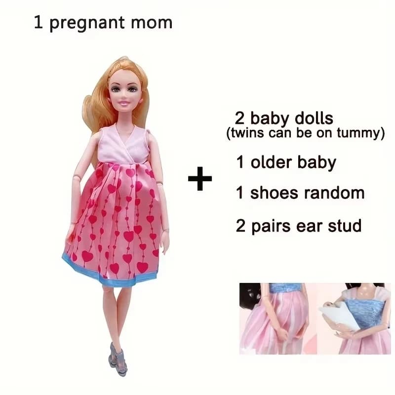 Pregnant Mom Doll with Baby Playset