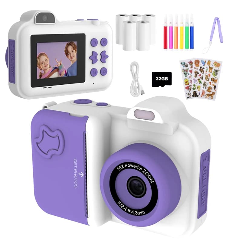 Kids Instant Print Camera with Dual Lens