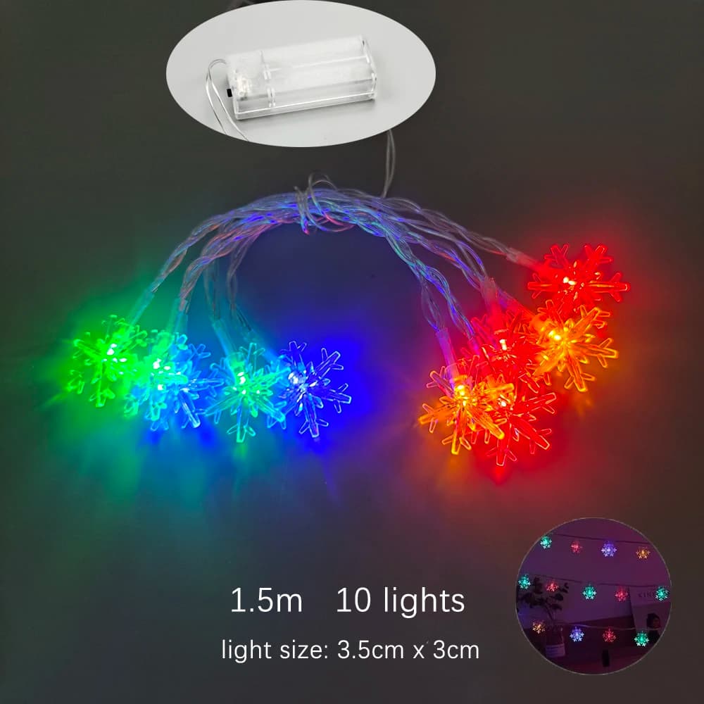 Christmas Led String Lights Santa Snowflake Garland