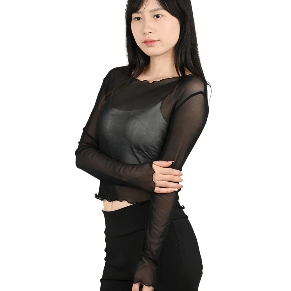 Women's Long Sleeve Hollow Out T-Shirt