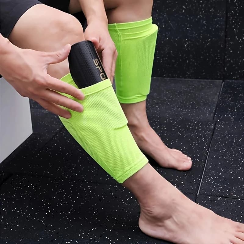 Sports Set Soccer Shin Guard Leg Cover Independent Pocket Anti-Drop Elastic Breathable Unisex Football Protective Gears