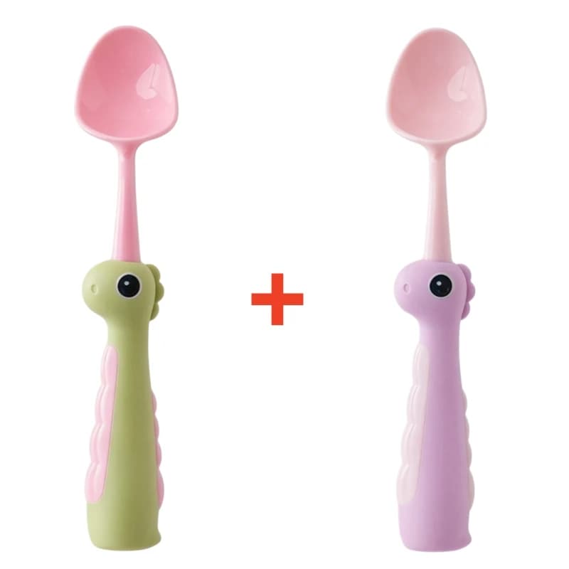Cartoon Dinosaur Baby Spoon with Standing Base