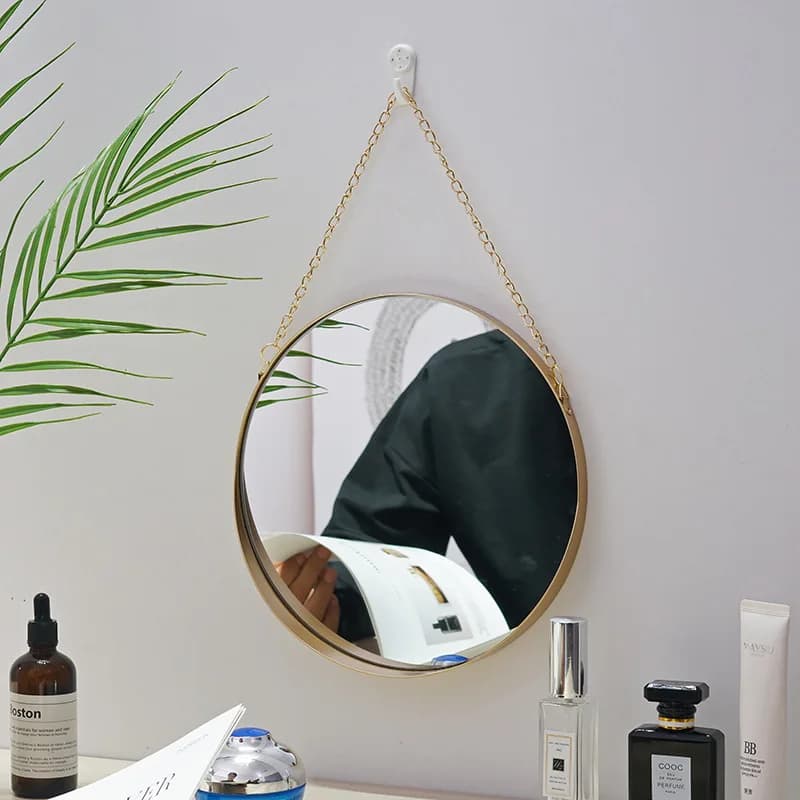Round Stainless Steel Wall Mount Bathroom Mirror