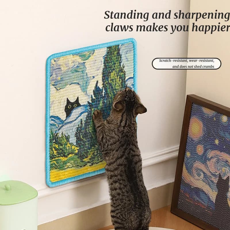Cat Scratch Board, Sisal Pet Mat, No Debris Falling Off, Wall Sticking, Cat Toys, Wear-resistant Scratch Pads, Pet Supplies
