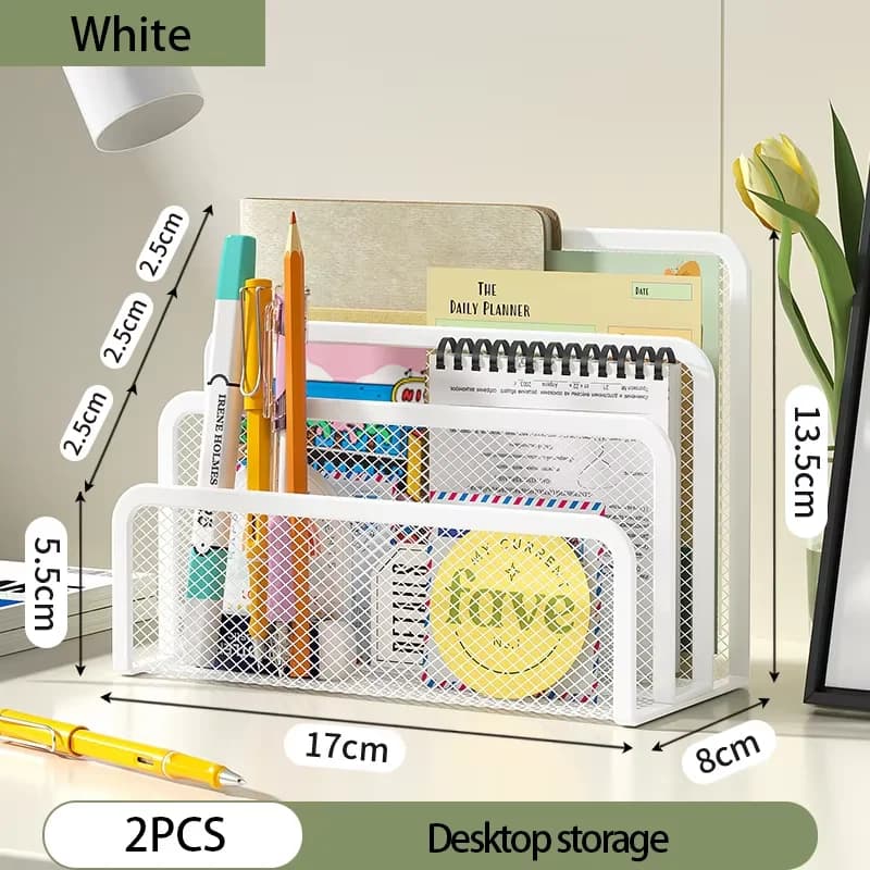 Desk Mail Organizer Small File Holders Letter Organizer Metal Mesh Document/Filing/Folders/Paper Organizer for Desktop