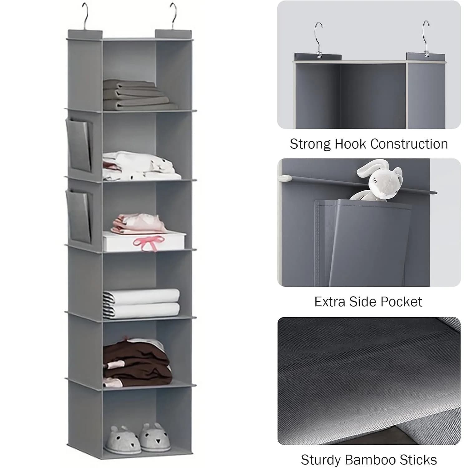 Hanging Closet Organizer with 6 Shelves