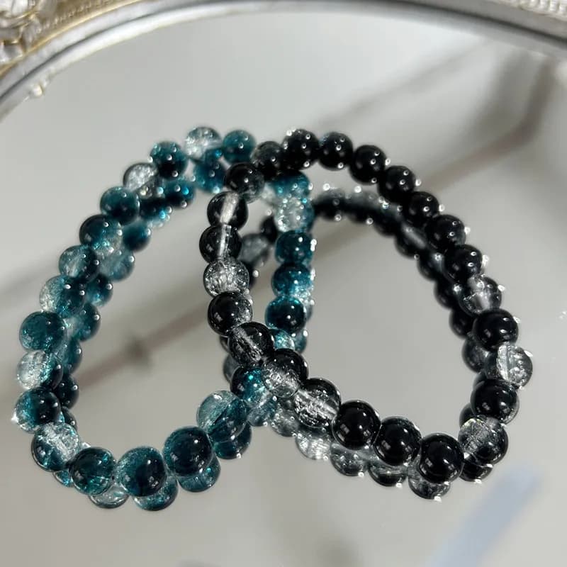 8mm Beaded Stretch Bracelet Cracked