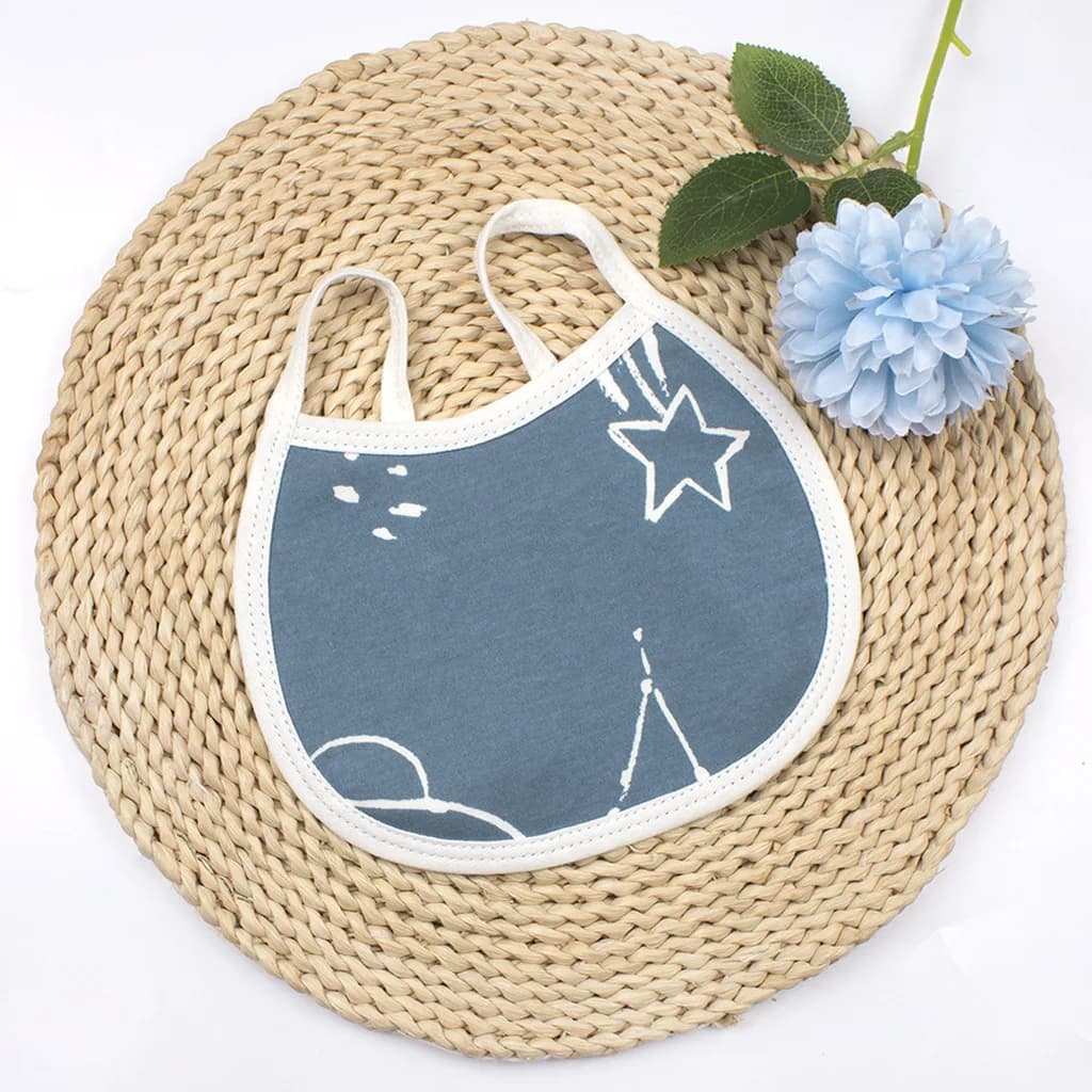 Baby Bib Newborn Products Baby Printed Waterproof Lace Up Bib Children's Boy and Girl Eating Bib Drool Towel Absorbent Towel