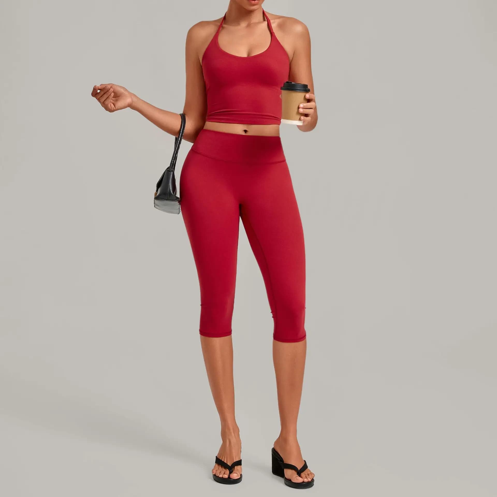 Women's High Waist Capri Yoga Set