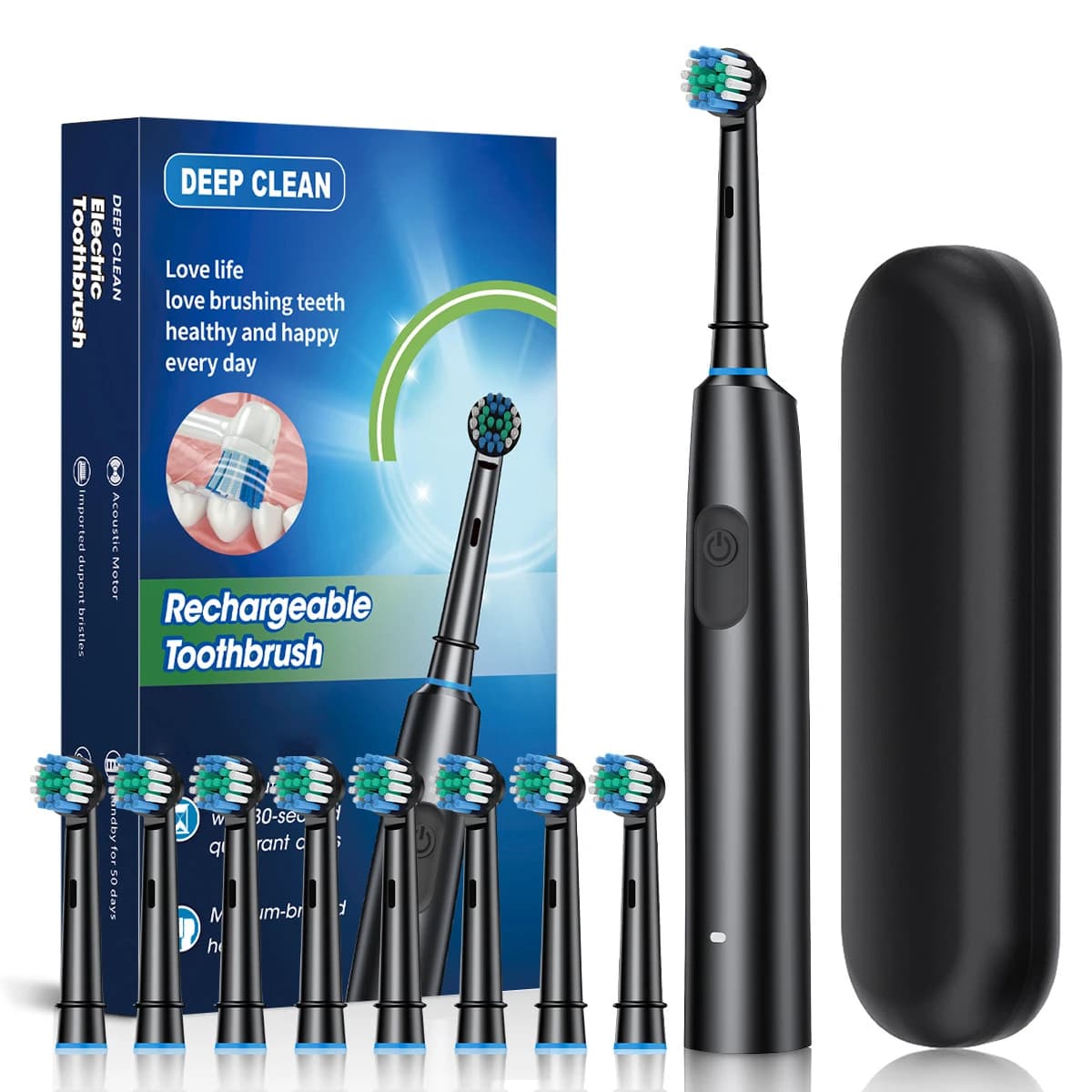 Electric Rotary Toothbrush with Timer and Heads