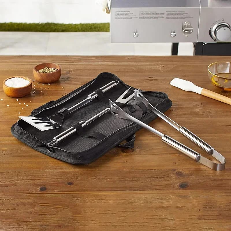 9-Piece Portable BBQ Tool Kit with Storage Bag
