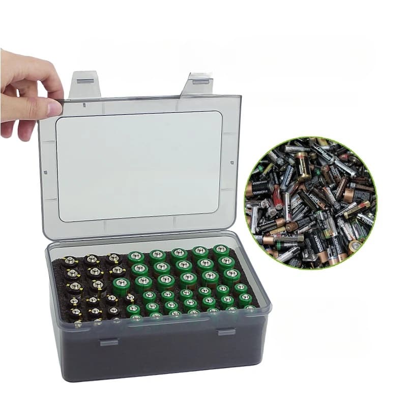 Battery Storage Organizer Holder Holds 54 AA AAA Batteries, Battery Box Case Garage Container,Home Drawer Organization Dispenser