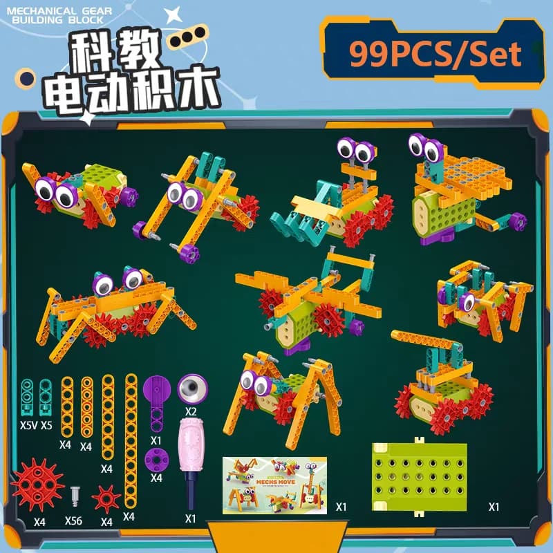 Motorized Building Blocks Engineering Kit