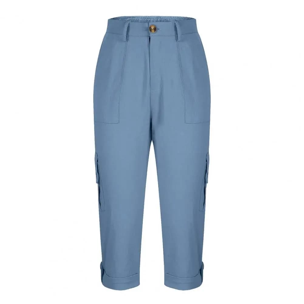 Women's Mid-Rise Cropped Cargo Capri Pants